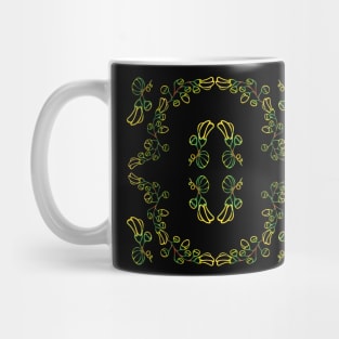 kirengeshoma green and yellow floral pattern Mug